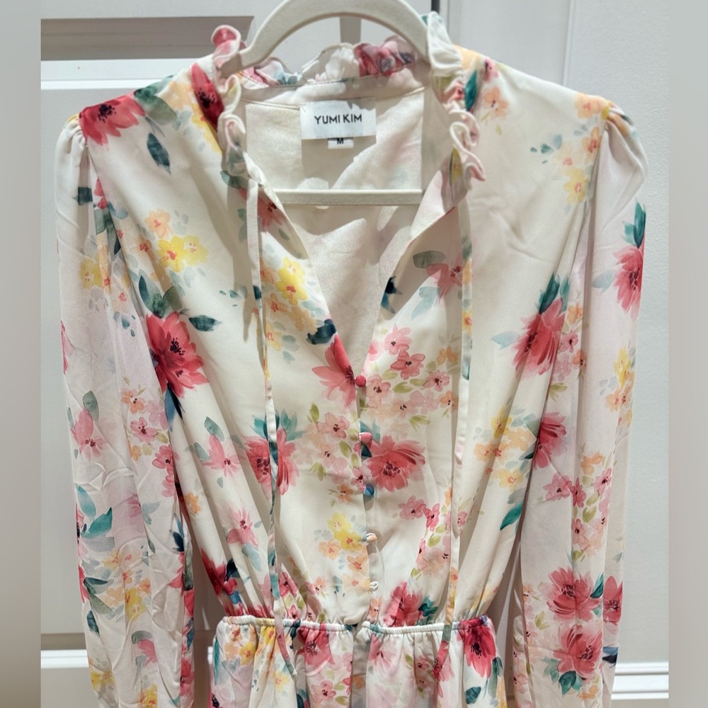 Yumi Kim Love Always in its Magic Ivory Floral Ruffle Mini Dress, Size M - Picture 3 of 7